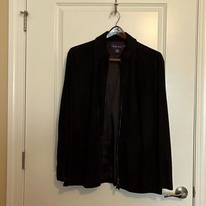 Ralph Lauren men’s M black butter soft suede driving coat.  Made in Italy.